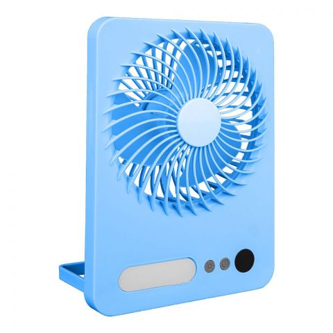 Inaaya Folding Lamp Fan With USB, Three Wind Speed, Led Light & Front Digital Display, 5.5W, Blue, 101330