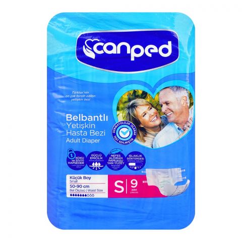 Canped Adult Diaper, 50-90cm, Small, 9-Pack