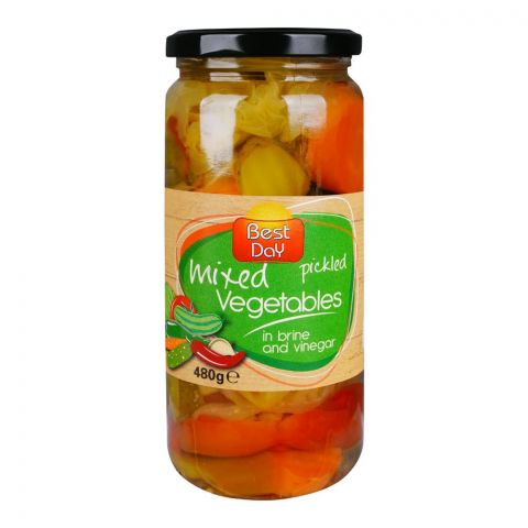 Best Day Mixed Vegetables Pickled In Brine & Vinegar, 480g
