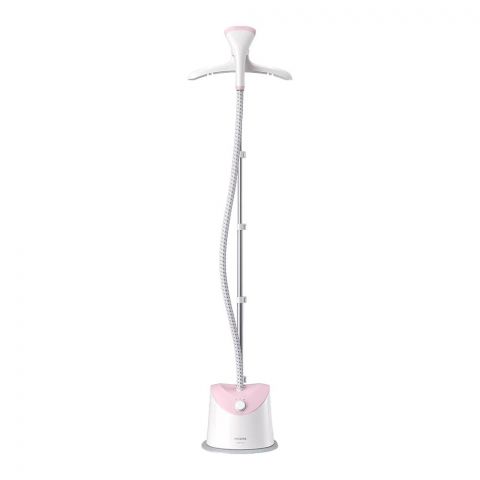 Philips Easy Touch Upright Garment Steamer, 1800W, 1.4L Capacity, 2 Steam Settings, Pink, GC485/46