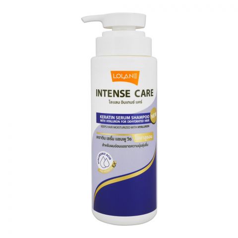 Lolane Intense Care Keratin Serum Shampoo With Hyaluronic Acid For Dehydrated Hair, 400ml