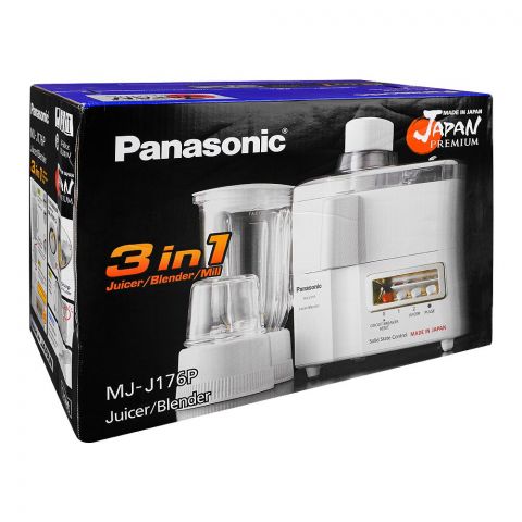 Panasonic 3 In 1 Juicer, Blender & Mill, 1-Litre Glass Container, 230W, MJ-J176P