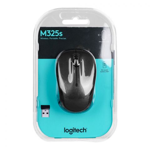 Logitech Wireless, Portable & Precise Mouse, 18M Battery Life, Dark Silver, M325S, 910-006814