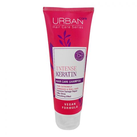 Urban Care Intense Keratin Hair Care Shampoo, For Damaged & Dull Hair, Silky Shine, Vegan, 250ml