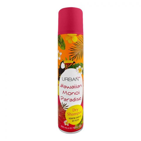 Urban Care Hawaiian Monoi Paradise Keratin Complex & UV Filter Dry Shampoo, Vegan, 200ml