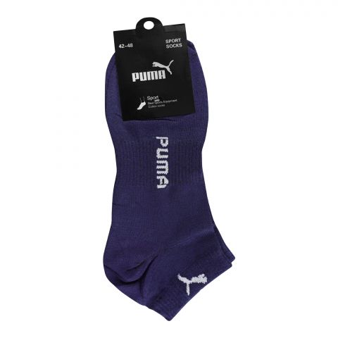 Puma Sports Cotton Ankle Socks, Blue