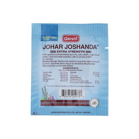 Qarshi Johar Joshanda With No Sucrose Content, Sugar Free, Relieve Flu, Cough and Cold