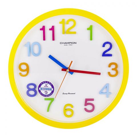 Champion Wall Clock for Home, Office, Kitchen, Bedroom & Living Room Décor, Pink, CCB-7765