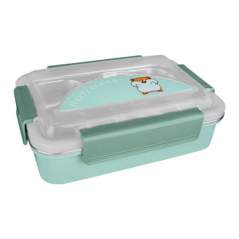 Happy Steel 2 Partitions Lunch Box, Green