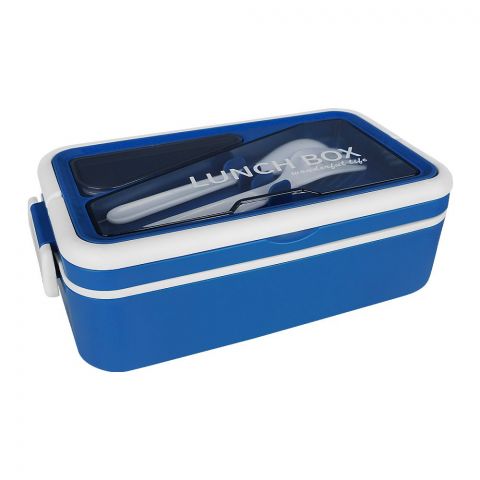 Wonderful Stainless Steel Lunch Box With Crockery & Cutlery, Blue