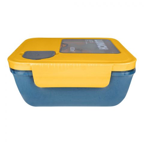 Plastic Lunch Box With Crockery & Cutlery, 1100ml Capacity, Blue, 53002