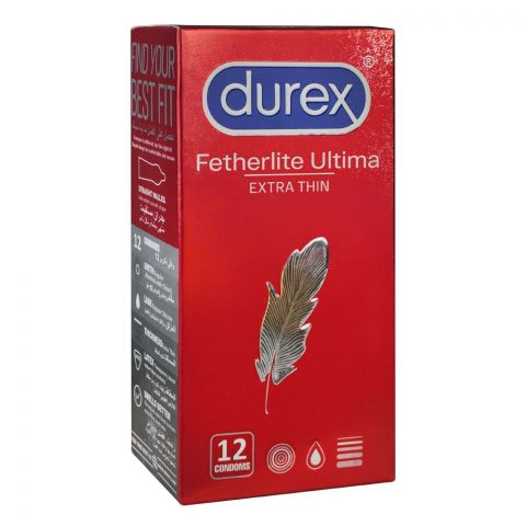 Durex Fetherlite Ultima Extra Thin Condoms, 12-Pack