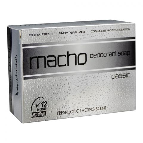 Macho Classic Soap, Long Lasting Scent, 12 Hours Deodorant Protection, 110g