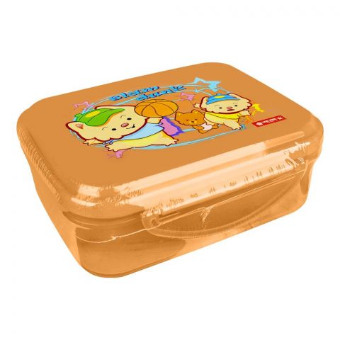 Lion Star Plastic Snap Lunch Box, 16cm (H) x 12cm (W) x 6cm (D), Brown, SB-32