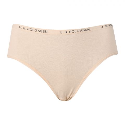 U.S. Polo Assn. Women's Loose Hipster Panty Underwear, Black, 3701