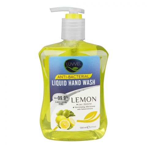 Luvvel Lemon Anti-Bacterial Liquid Hand Wash, 500ml