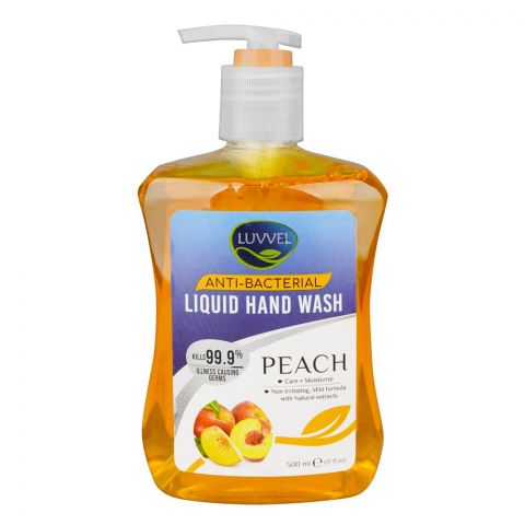 Luvvel Peach Anti-Bacterial Liquid Hand Wash, 500ml