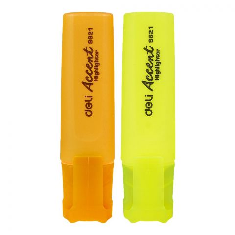 Deli Orange & Yellow Highlighter Set, 2-Pieces, ES621