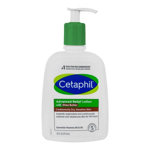 Cetaphil Advanced Relief Lotion With Shea Butter, Vitamins B5 and B3, For Sensitive Skin, 473ml