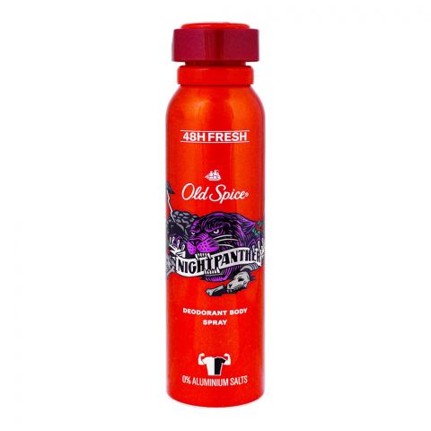 Old Spice Night Panther Deodorant Body Spray, 48 Hours Lasting, 0% Aluminum Salts, For Men's, 150ml