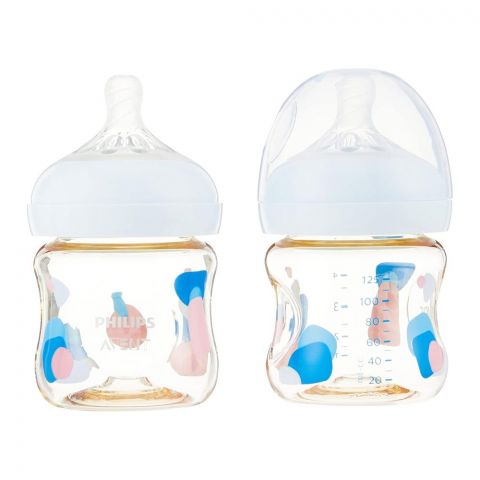 Avent Natural Wide Neck PPSU Feeding Bottle, For 0 Month+, 2x125ml, 2-Pack, SCF581/20