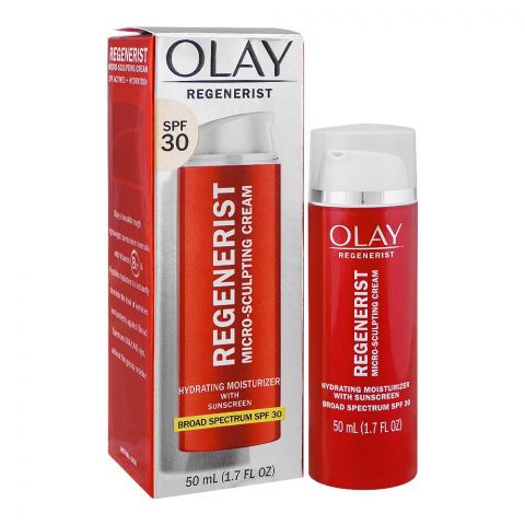 Olay Regenerist Micro Sculpting Cream, Hydrating Moisturizer With Sunscreen, SPF30, 50ml