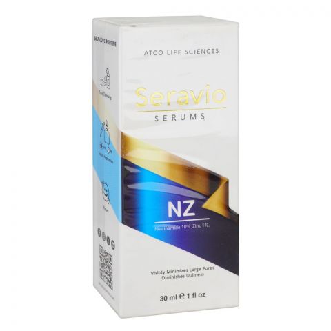 Seravio NZ Serum With 10% Niacinamide & 1% Zinc, For All Skin Types, Boosts Skin Brightness, 30ml