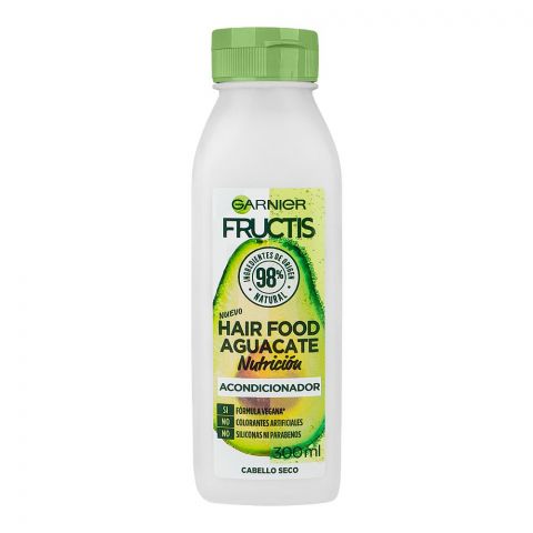 Garnier Fructis Avocado Nourished Hair Food Conditioner, Vegan, No Parabens & Artificial Colors, 300ml