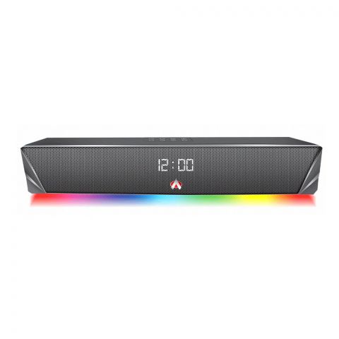 Audionic Optima Sound Bar, Wireless Connectivity, Digital Clock With Alarm, Chroma RGB Lights, 4 Hours Play Time