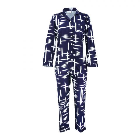 Basix Women's Abstract Loungewear, 2-Piece Set, Navy & White, LW-626