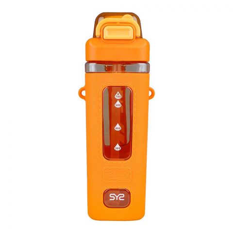 Heavy Plastic Sipper Water Bottle, 700ml, Orange, (7788) 0000981