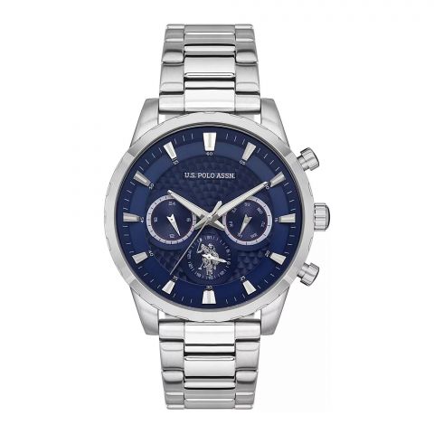 U.S. Polo Assn. Men's Metallic Chain Round Dial Chronograph Wrist Watch, Blue, USPA1055-02