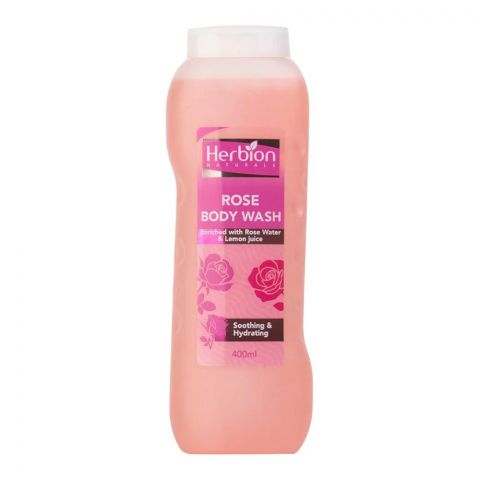 Herbion Naturals Soothing & Hydrating Rose Body Wash, Paraben Free, 400ml