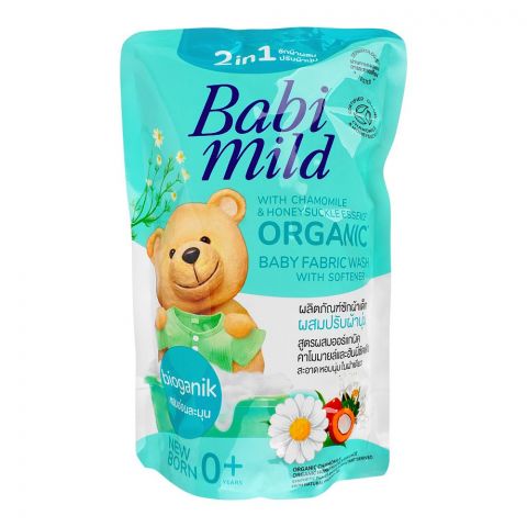 Babi Mild Organic 2 In 1 Baby Fabric Wash, Softener With Chamomile & Honey, For New Born/0+ Years, 570ml