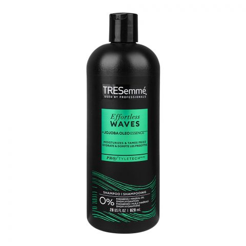 Tresemme Effortless Waves Jojoba Oil Shampoo, For Curly/Wavy Hair, 0% Parabens, 828ml