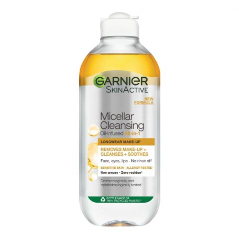 Garnier Skin Active Micellar Cleansing Oil Infused Water All-in-1 Longwear Make Up, UK, 400ml