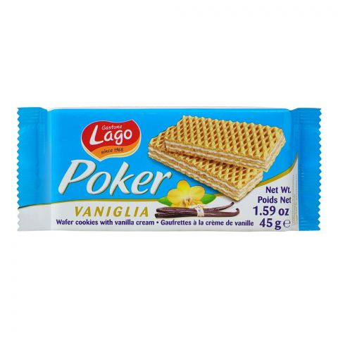 Lago Poker Vanilla Cream Wafers, 45g