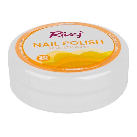 Rivaj UK Original Extract Nail Polish Remover Wipes, 30-Pack