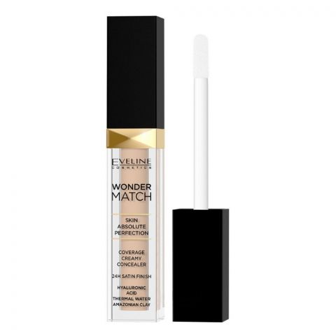 Eveline Wonder Match Coverage Creamy Concealer, 24 Hours Satin Finish, 05 Porcelain