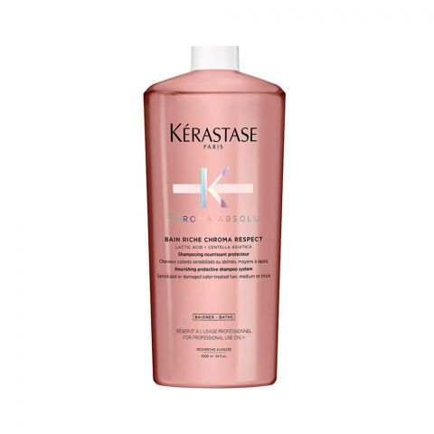 Kerastase Bain Riche Chroma Respect Shampoo, Sulfate-Free, For Color Treated Hair, 1000ml