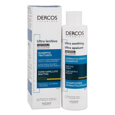 Vichy Dercos Ultra Soothing Shampoo, For Dry Hair, 200ml