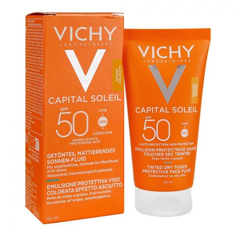 Vichy Capital Ideal Soleil SPF-50 BB Tinted Dry Touch Face Fluid, For Sensitive Skin, 50ml