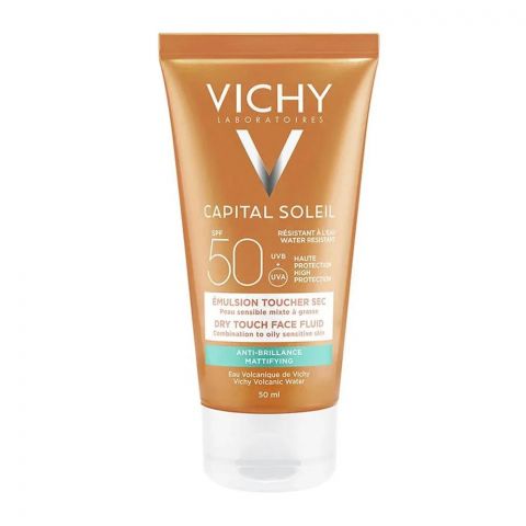 Vichy Ideal Soleil Mattifying Face Fluid Dry Touch Sun Cream, SPF-50, UVA+UVB, 50ml