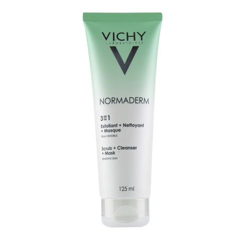 Vichy Normaderm 3-In-1 Scrub+Cleanser+Mask, For Acne-Prone Skin, 125ml