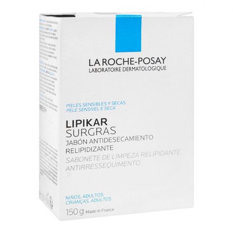 La Roche-Posay Lipikar Surgras Cleanser Bar Soap For Dry Skin With Niacinamide and Shea Butter, 150g