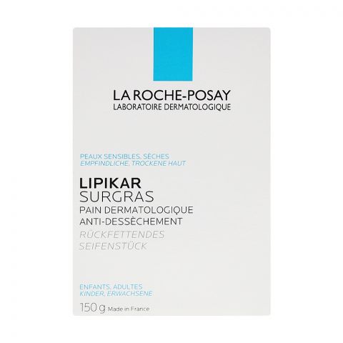 La Roche-Posay Lipikar Surgras Cleanser Bar Soap For Dry Skin With Niacinamide and Shea Butter, 150g