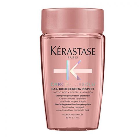 Kerastase Bain Riche Chroma Respect Shampoo, Sulfate-Free, For Color Treated Hair, 80ml