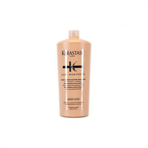 Kerastase Curl Manifesto Bain Hydronation Douceur Shampoo, For Coily, Curly & Very Curly Hair, 1000ml