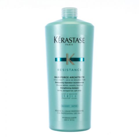 Kerastase Resistance Bain Force Architecte Shampoo, For Weak and Damaged Hair, 1000ml