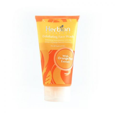 Herbion Orange Exfoliating Face Wash With Peppermint Oil and Vitamin E, For All Skin Types, 100ml